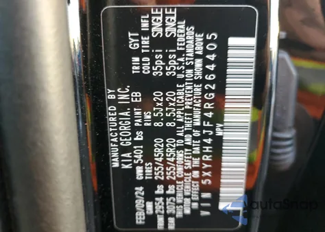 2024 Kia Sorento Ex from USA, damaged, VIN 5XYRH4JF4RG264405